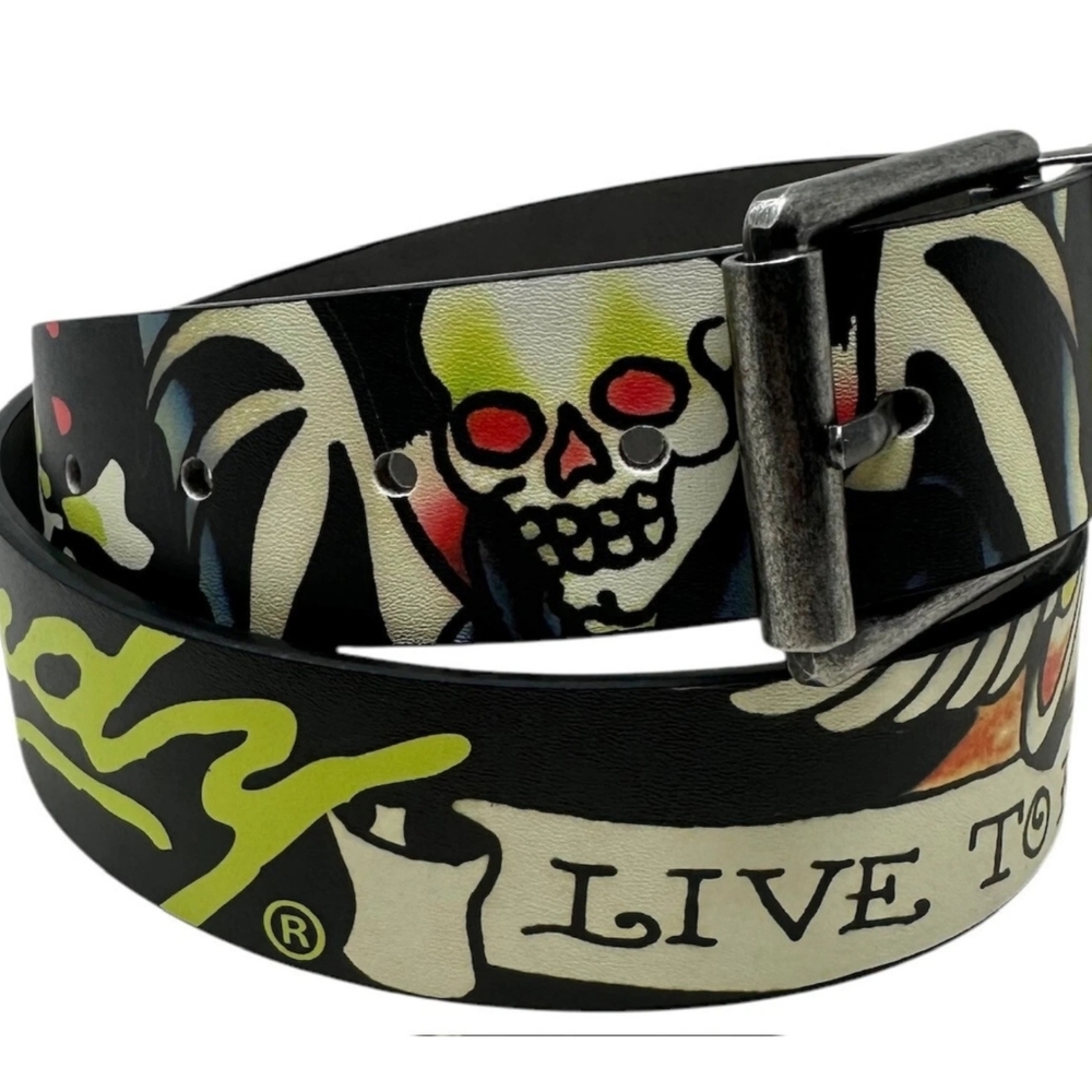 Ed Hardy Black Graphic Men's Belt